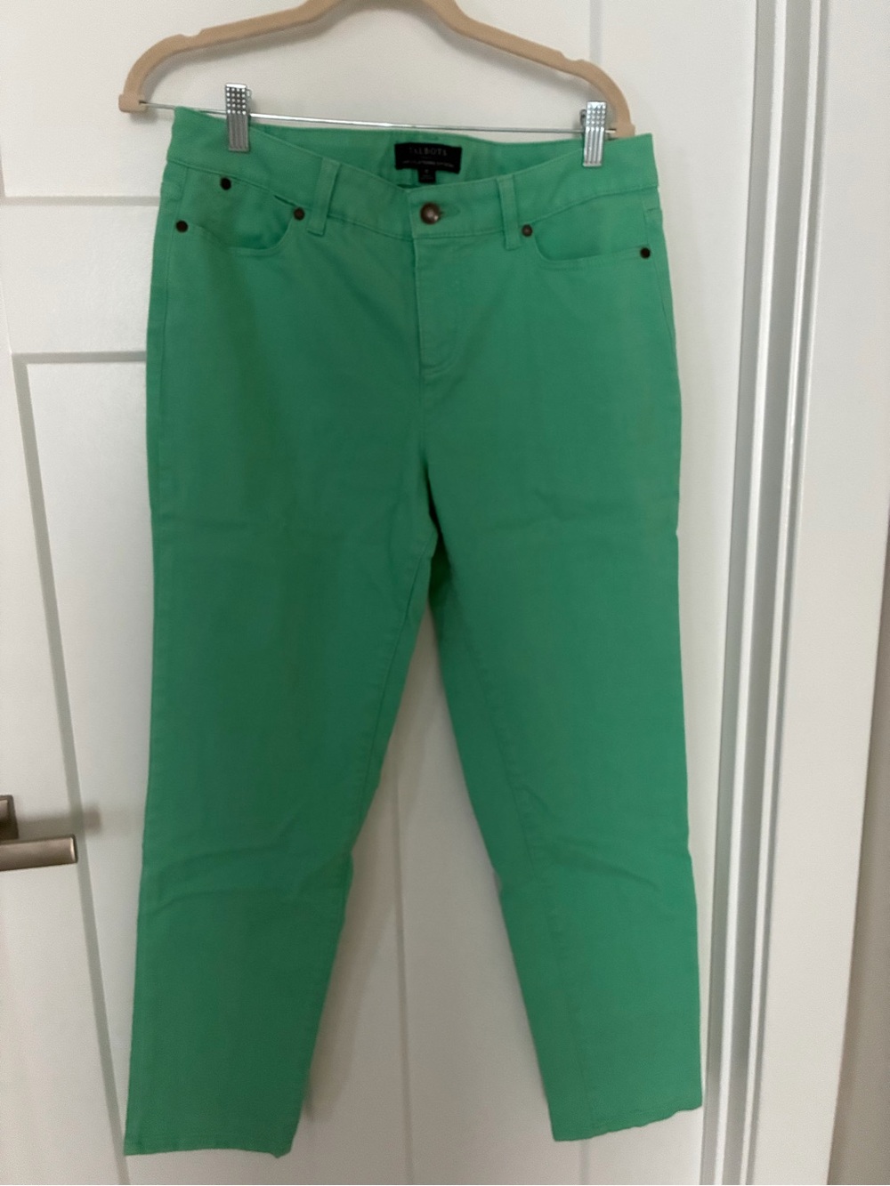 Talbots Deep Mint Green Straight-Leg Jeans